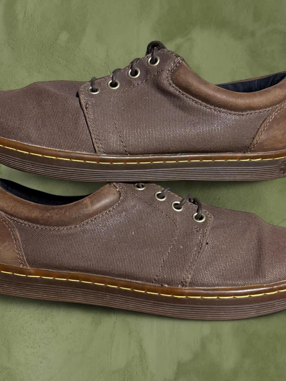Dr Martens Men's Casual Brown Canvas Lace-Up Shoes